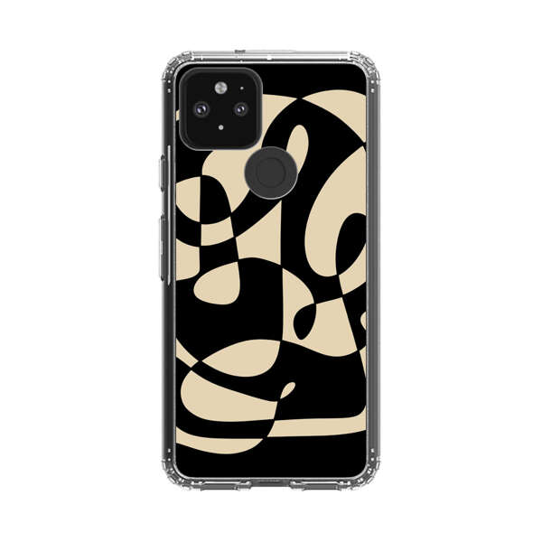 Modern Abstract Beige and Black Geometry Google Pixel 5 Case