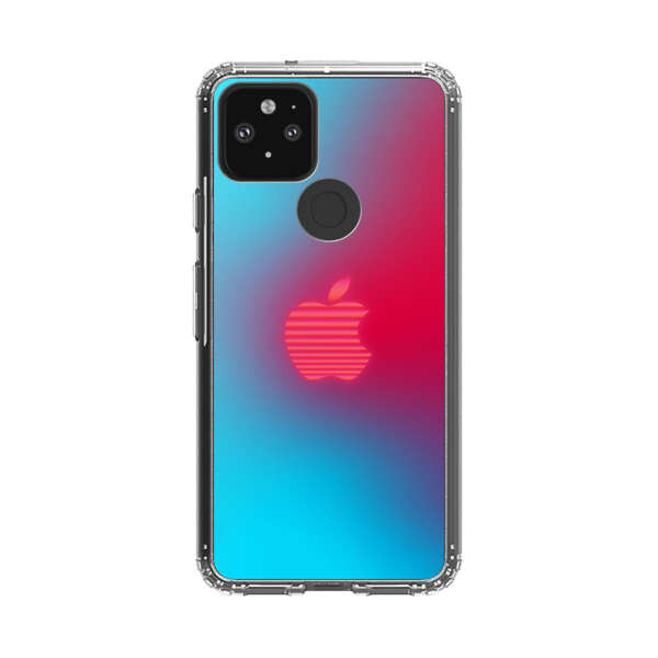 Neon Striped Apple Logo Gradient Background Google Pixel 5 Case