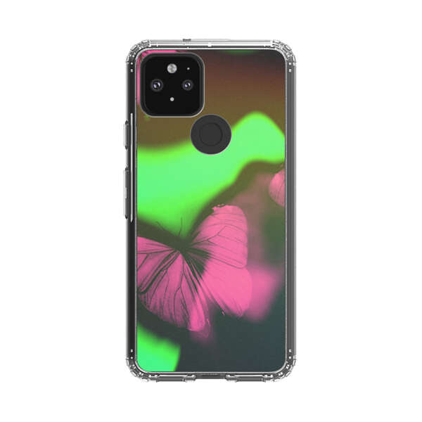 Pink Butterflies Green Background Google Pixel 5 Case