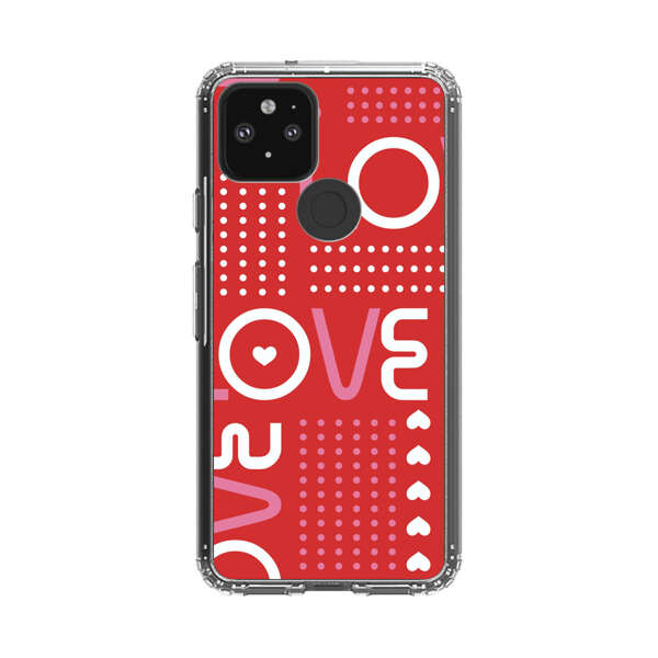 Red Love Typography Pattern Google Pixel 5 Case