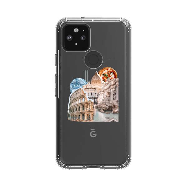 Rome Landmarks with Pizza Google Pixel 5 Case