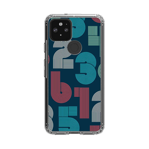 Vibrant Seamless Pattern of Colorful Stylized Numbers Google Pixel 5 Case