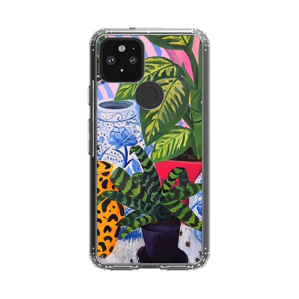 Vibrant Tropical Plants and Decorative Vases Google Pixel 5 Case