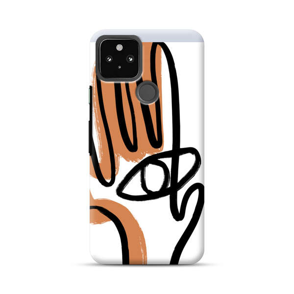 Abstract Minimalist Hand with Eye Google Pixel 5 Hard Case