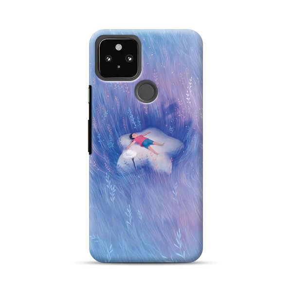 Child Relaxing in Dreamy Field Google Pixel 5 Hard Case