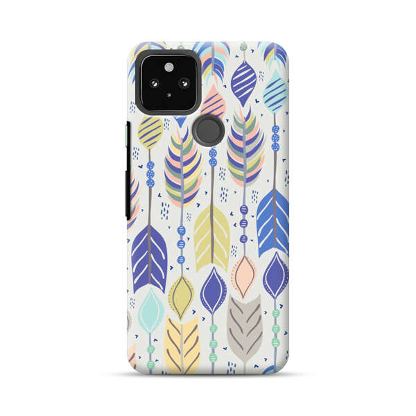 Colorful Feathers Pattern Pastel Google Pixel 5 Hard Case