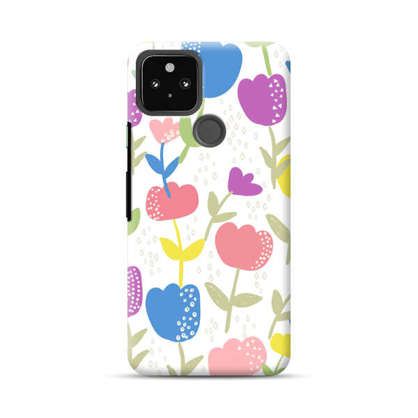 Colorful Tulip Floral Pattern Google Pixel 5 Hard Case