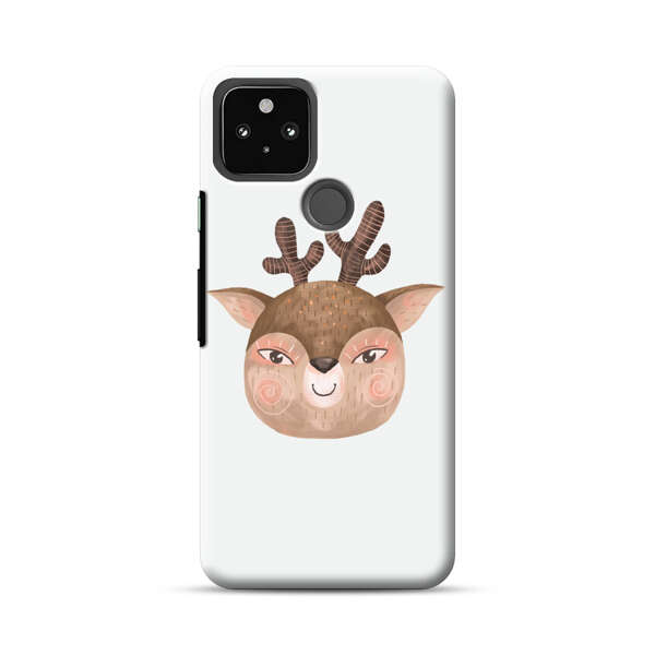 Cute Cartoon Deer Face Google Pixel 5 Hard Case