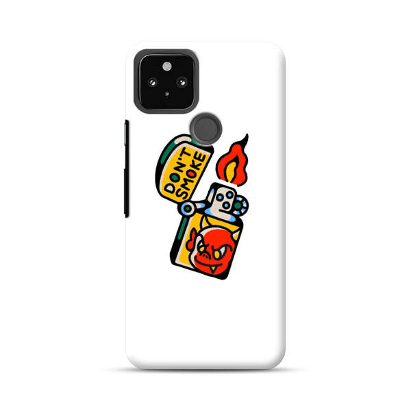 Don't Smoke Vintage Lighter with Devil Face Google Pixel 5 Hard Case