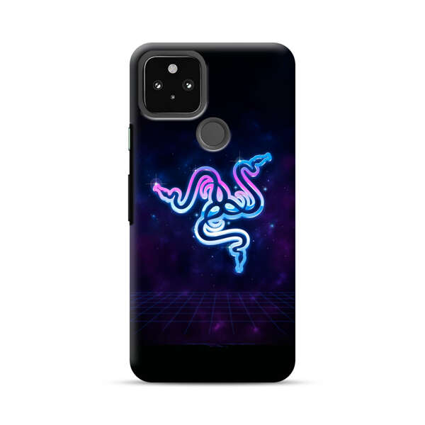 Glowing Neon Triple Snake Google Pixel 5 Hard Case