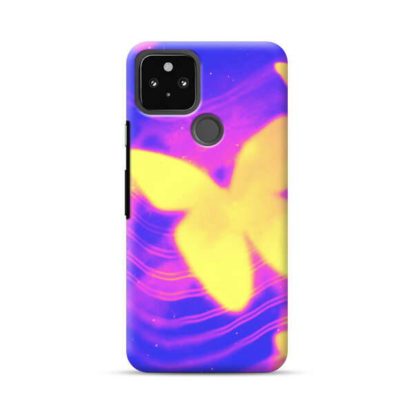 Glowing Purple and Yellow Butterflies Google Pixel 5 Hard Case