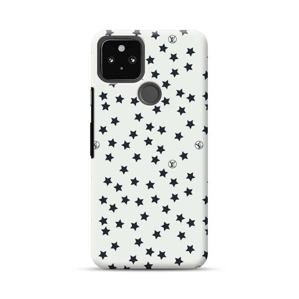 Minimalist Black Stars Pattern Google Pixel 5 Hard Case