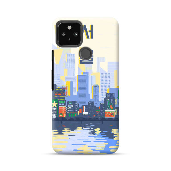 Modern City Skyline Reflection Google Pixel 5 Hard Case