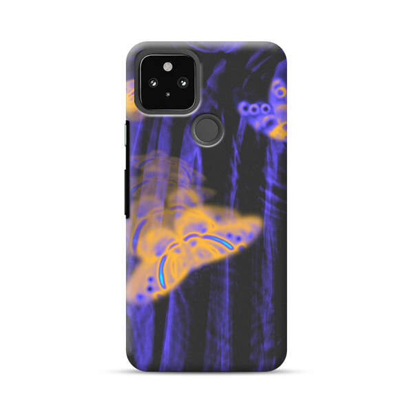 Neon Glowing Butterflies Google Pixel 5 Hard Case