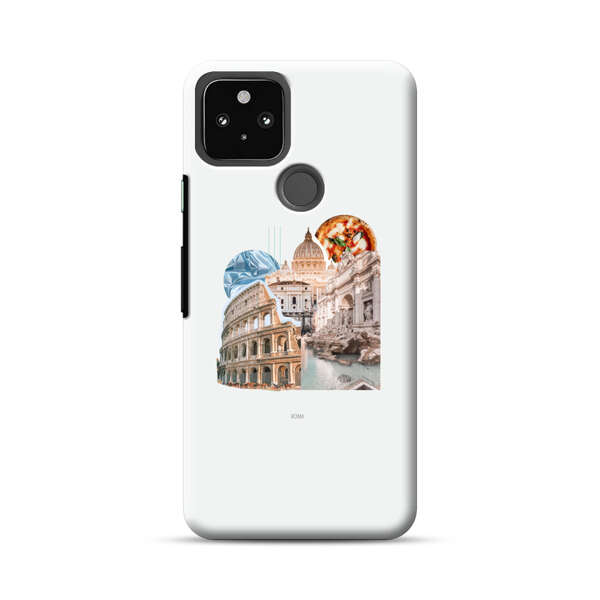 Rome Landmarks with Pizza Google Pixel 5 Hard Case