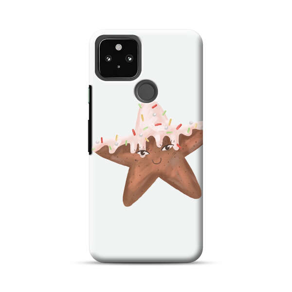 Smiling Gingerbread Star Cookie Google Pixel 5 Hard Case