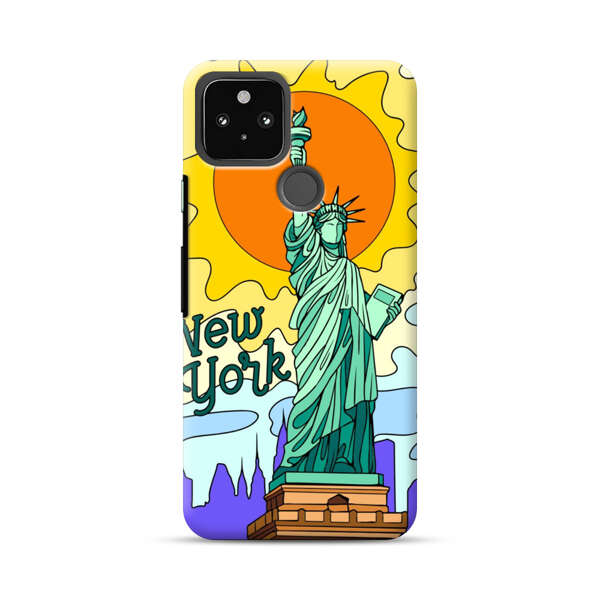 Statue of Liberty New York Artistic Sun Google Pixel 5 Hard Case