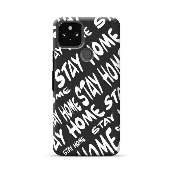 Stay Home Pattern Google Pixel 5 Hard Case