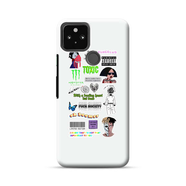 Sticker Collage Edgy Expressive Pop Culture Google Pixel 5 Hard Case