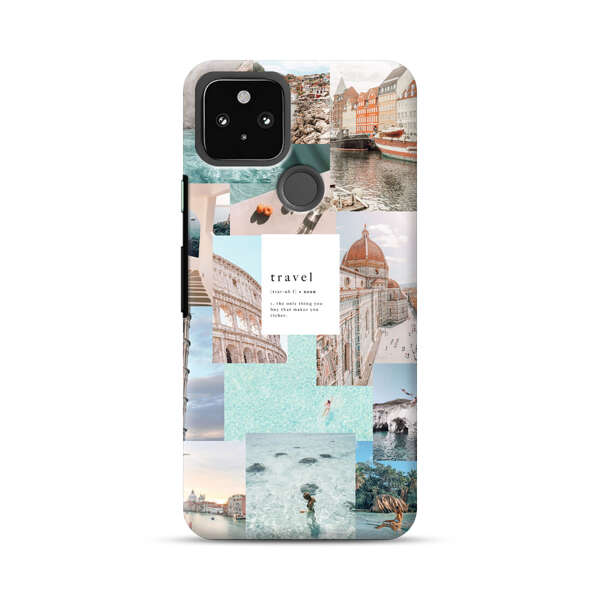 Travel Scenic Collage with Landmarks and Coastline Google Pixel 5 Hard Case