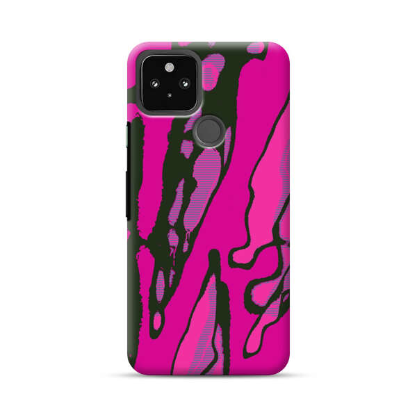 Vibrant Abstract Magenta Black Pattern Google Pixel 5 Hard Case