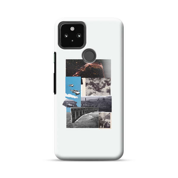 Vintage Collage with Aviation, Bridge, and Cityscape Google Pixel 5 Hard Case