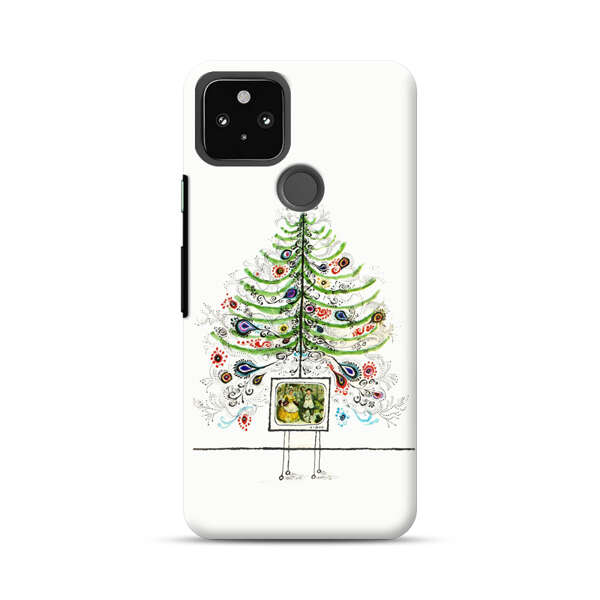 Whimsical Christmas Tree Artistic Design Google Pixel 5 Hard Case