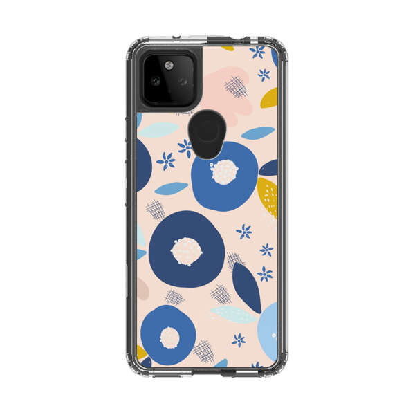 Abstract Floral Pattern with Blue, Pink and Mustard Flowers Google Pixel 5a 5G Case