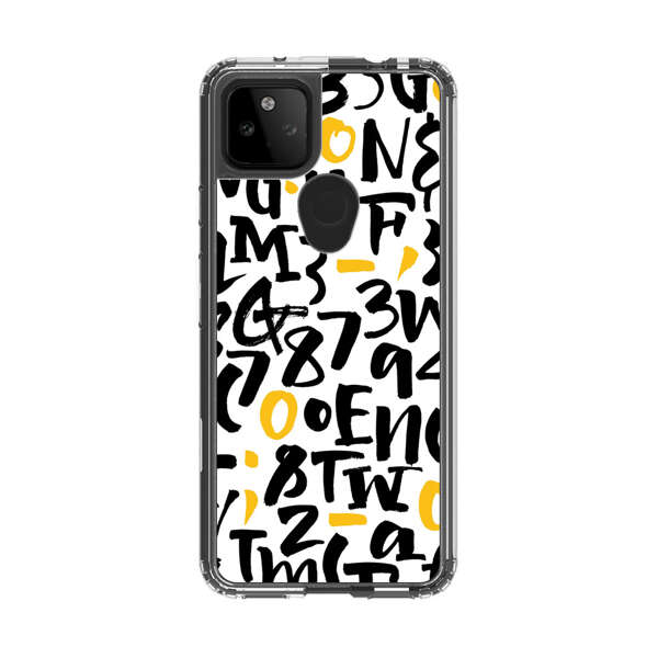 Abstract Typography Letter Number Pattern Google Pixel 5a 5G Case