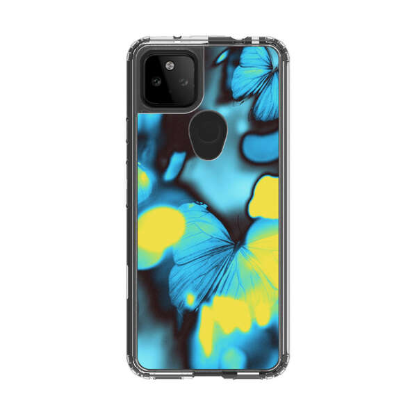 Blue Butterflies Glowing Abstract Background Google Pixel 5a 5G Case