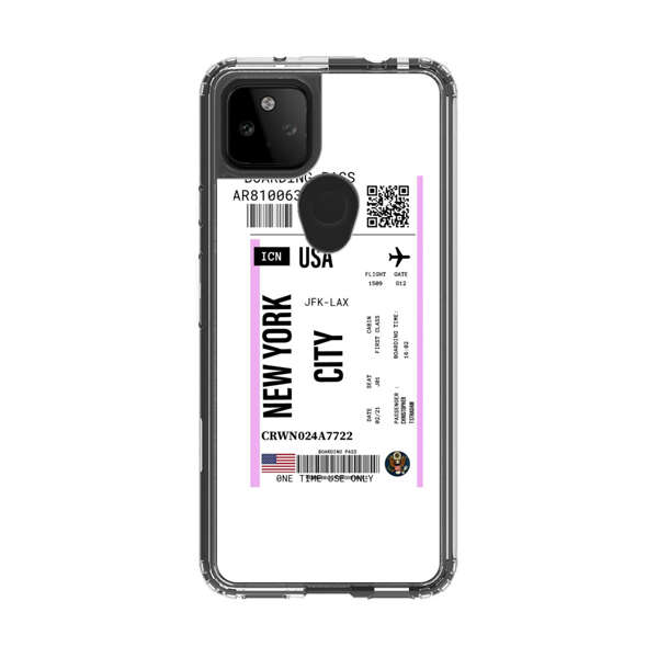 Boarding Pass New York City Flight Ticket Google Pixel 5a 5G Case