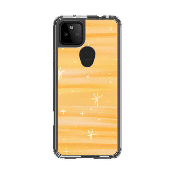 Bright Orange Star Pattern Google Pixel 5a 5G Case