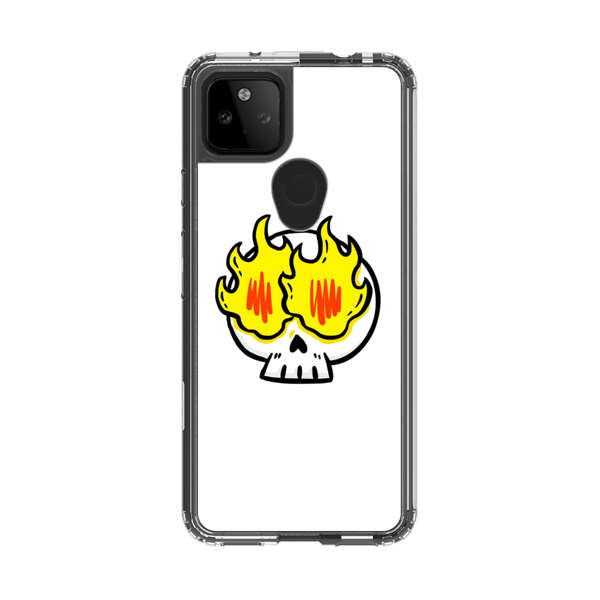 Cartoon Skull with Flames Google Pixel 5a 5G Case