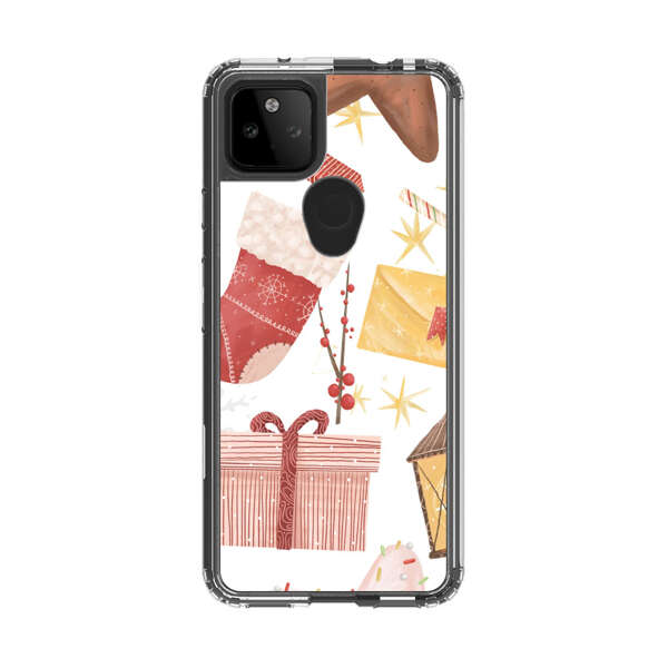 Christmas Festive Pattern with Gingerbread and Gifts Google Pixel 5a 5G Case