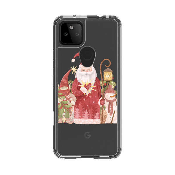 Christmas Santa Elf Snowman Festive Illustration Google Pixel 5a 5G Case