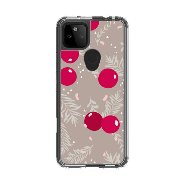 Cranberries and pine branches holiday pattern Google Pixel 5a 5G Case