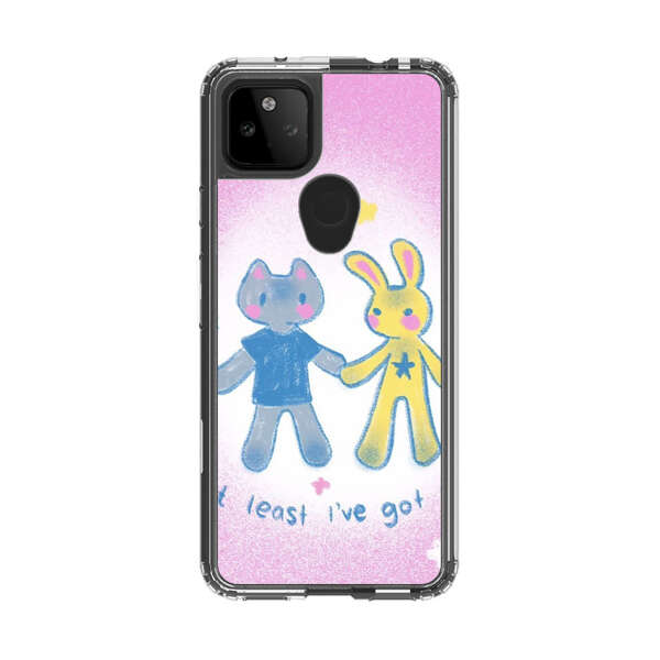 Cute Cat and Rabbit Holding Hands Google Pixel 5a 5G Case