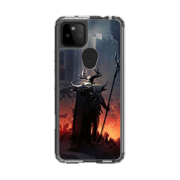 Dark Fantasy Warrior with Horned Helmet Google Pixel 5a 5G Case
