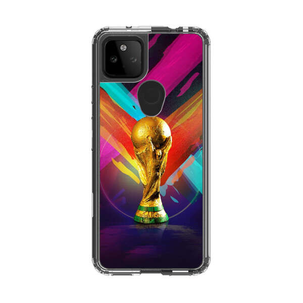 Golden Soccer Trophy with Colorful Abstract Background Google Pixel 5a 5G Case