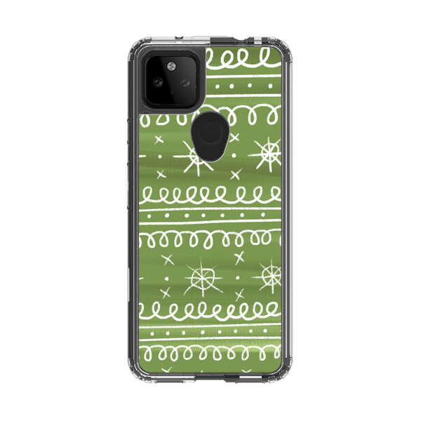 Green White Stars Loop Pattern Google Pixel 5a 5G Case