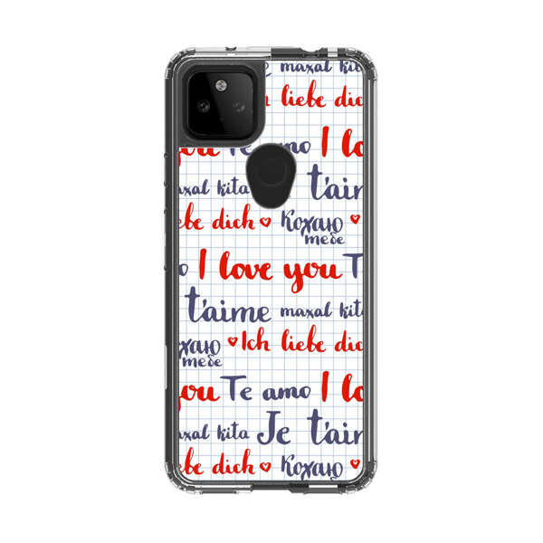 Love Message Multilingual Pattern Google Pixel 5a 5G Case