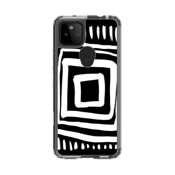 Minimalist Geometric Black and White Design Google Pixel 5a 5G Case