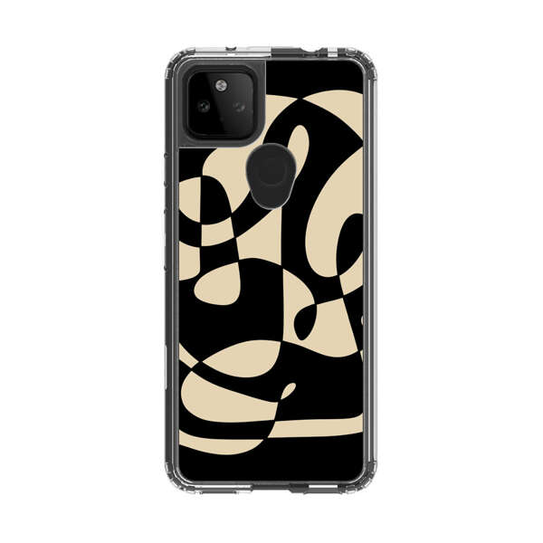 Modern Abstract Beige and Black Geometry Google Pixel 5a 5G Case