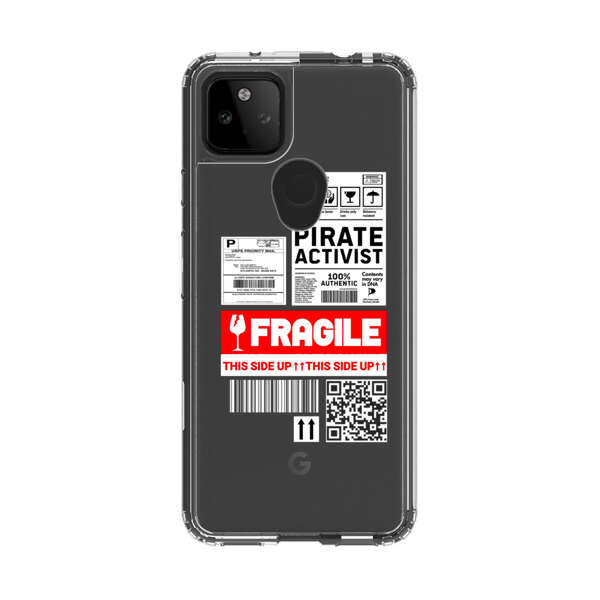 Pirate Activist Fragile Shipping Label Google Pixel 5a 5G Case