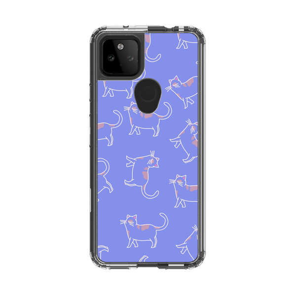 Playful Cartoon Cats on Purple Background Google Pixel 5a 5G Case