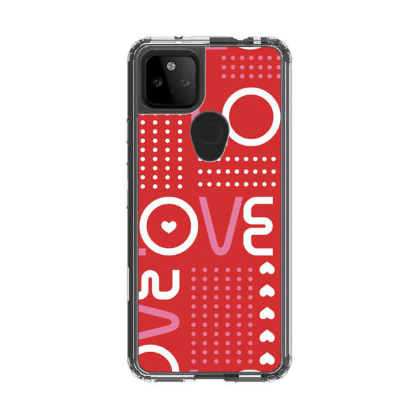 Red Love Typography Pattern Google Pixel 5a 5G Case