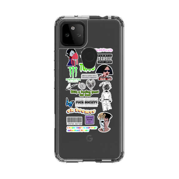 Sticker Collage Edgy Expressive Pop Culture Google Pixel 5a 5G Case