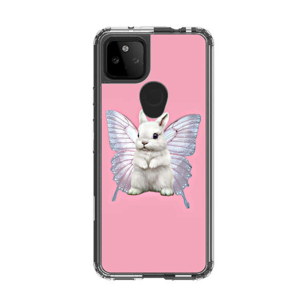 White Bunny with Butterfly Wings Google Pixel 5a 5G Case