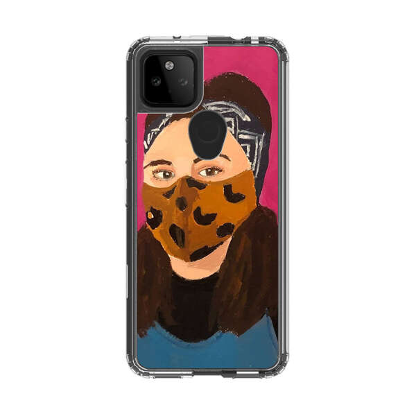 Woman Leopard Print Face Mask Google Pixel 5a 5G Case