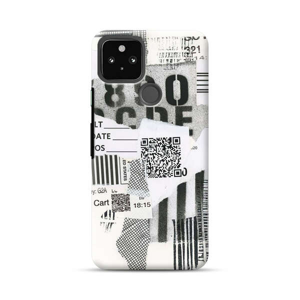 Abstract Collage Torn Paper Barcodes Google Pixel 5a 5G Hard Case